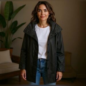 RAINFOREST Women's Black Trench Coat